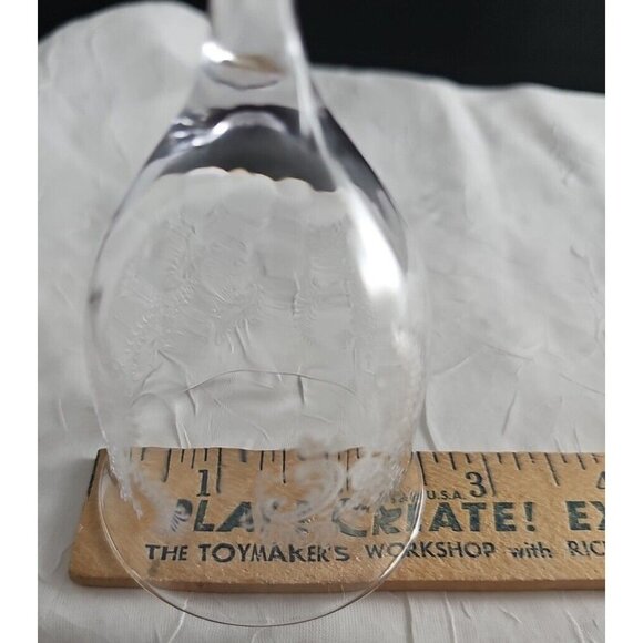 Antique Fostoria Florid Footed Cocktail Glasses 5" wine paisley etched Rare - Picture 9 of 9